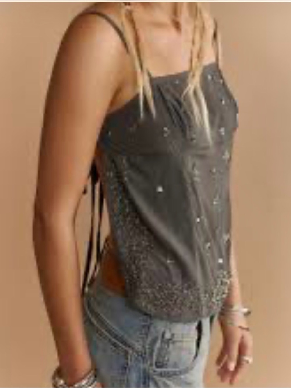 Free People Hot Sauce Embellished Top, NWT, size large